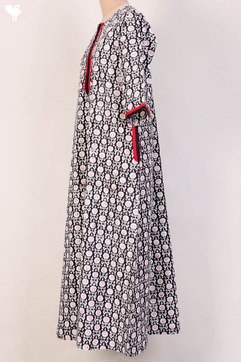 40s Cotton Kaftan In Floral Print