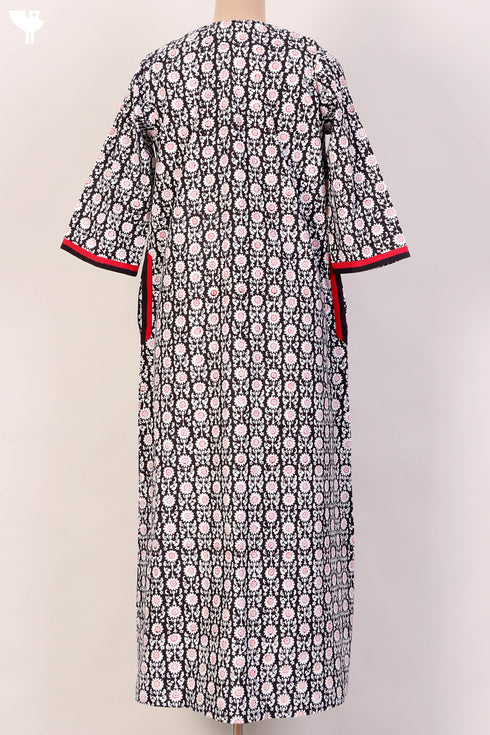 40s Cotton Kaftan In Floral Print