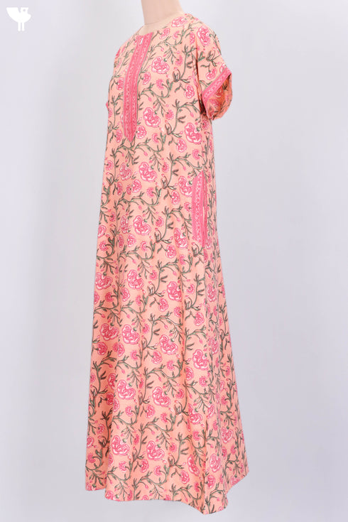 Bizzy Lizzy Zipper Kaftan In Floral Block Print