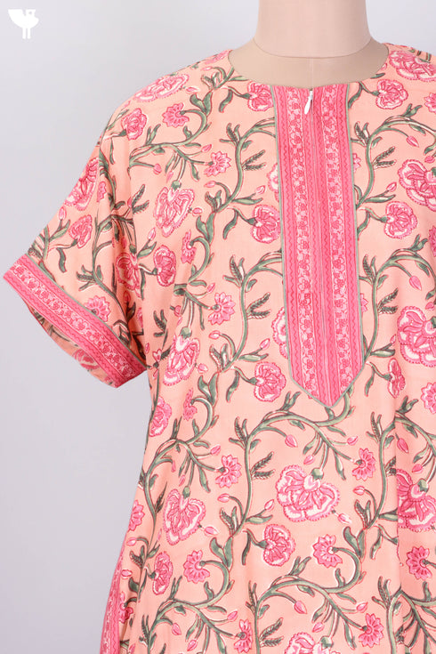 Bizzy Lizzy Zipper Kaftan In Floral Block Print