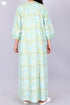 Bizzy Lizzy Full Sleeved Zip Kaftan In Floral Block Print