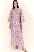 Bizzy Lizzy Full Sleeved Zip Kaftan In Floral Block Print