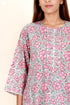 Bizzy Lizzy Full Sleeved Zip Kaftan In Floral Block Print