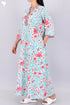 60’s Cotton V-Neck Sleeved Kaftan In Floral Print