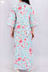 60’s Cotton V-Neck Sleeved Kaftan In Floral Print