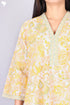 60’s Cotton V-Neck Full Sleeved Kaftan In Floral Print