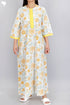 60’s Cotton Zipper Kaftan Full Sleeved In Floral Print