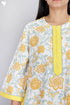 60’s Cotton Zipper Kaftan Full Sleeved In Floral Print