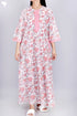 60’s Cotton Zipper Kaftan In Floral Print