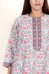 60’s Cotton Zipper Kaftan In Floral Block Print