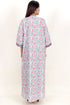 60’s Cotton Zipper Kaftan In Floral Block Print