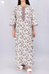 60’s Cotton Zipper Kaftan In Floral Print