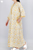 60’s Cotton Zipper Kaftan Full Sleeved In Floral Print