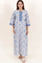 60’s Cotton Zipper Kaftan In Floral Block Print