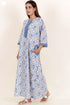 60’s Cotton Zipper Kaftan In Floral Block Print