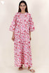 60’s Cotton Zipper Kaftan In Floral Print
