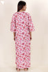 60’s Cotton Zipper Kaftan In Floral Print