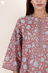 60’s Cotton Zipper Kaftan In Floral Print