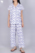 Cambric Cotton Pajama Set In Floral Block Print