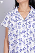 Cambric Cotton Pajama Set In Floral Block Print