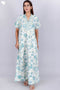 60’s Cotton V-neck Kaftan In Floral Print