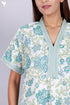 60’s Cotton V-neck Kaftan In Floral Print