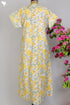 60s Cotton Kaftan in Yellow Floral Hand Screen Print
