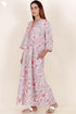 60’s Cotton Full Sleeved Kaftan In Floral Print