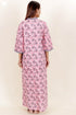 60’s Cotton Full Sleeved Kaftan In Floral Block Print