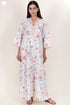60’s Cotton Full Sleeved Kaftan In Floral Print