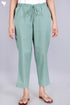 Cambric Cotton Pants In Light Teal