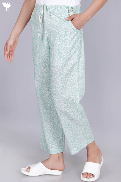 Cambric Cotton Pants With Elasticated Waist Band