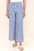 Cambric Cotton Palazzo Pants in Geometric Block Print