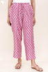 Cotton Silk Pant In Zigzag Block Print