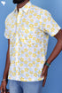 Regular Fit Cambric Cotton Men’s Half Sleeved Shirt In Floral Block Print