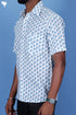 Slim Fit Cambric Cotton Men’s Half Sleeved Shirt In Floral Block Print