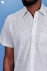 Regular Fit Cambric Cotton Men’s Half Sleeved Shirt In Graphic Block Print