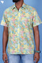 Regular Fit Cambric Cotton Men’s Half Sleeved Shirt In Floral Block Print