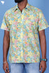 Regular Fit Cambric Cotton Men’s Half Sleeved Shirt In Floral Block Print