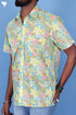 Regular Fit Cambric Cotton Men’s Half Sleeved Shirt In Floral Block Print