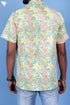 Regular Fit Cambric Cotton Men’s Half Sleeved Shirt In Floral Block Print