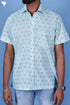 Regular Fit Cambric Cotton Men’s Half Sleeved Shirt In Graphic Block Print