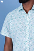 Regular Fit Cambric Cotton Men’s Half Sleeved Shirt In Graphic Block Print