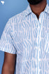 Regular Fit Cambric Cotton Men’s Half Sleeved Shirt In Graphic Block Print
