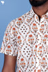 Regular Fit Cambric Cotton Men’s Half Sleeved Shirt In Block Print