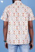 Regular Fit Cambric Cotton Men’s Half Sleeved Shirt In Block Print