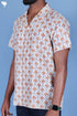 Blended Cotton Men’s Bush Shirt In Block Print