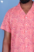 Blended Cotton Men’s Bush Shirt In Block Print