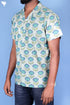 Blended Cotton Men’s Bush Shirt In Block Print