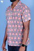 Blended Cotton Men’s Bush Shirt In Block Print